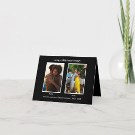 Schwarz-Weiß-2-Foto Collage Jubiläum Feiertagskarte