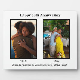 Schwarz-Weiß-2-Foto Collage Jubiläum Fotoplatte