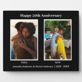 Schwarz-Weiß-2-Foto Collage Jubiläum Fotoplatte