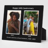 Schwarz-Weiß-2-Foto Collage Jubiläum Fotoplatte (Seite)