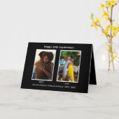 Schwarz-Weiß-2-Foto Collage Jubiläum Karte (Gelbe Blume)