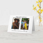 Schwarz-Weiß-2-Foto Collage Jubiläum Karte (Gelbe Blume)