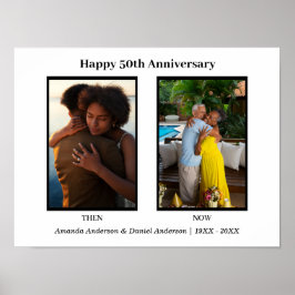 Schwarz-Weiß-2-Foto Collage Jubiläum Poster