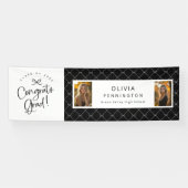 Schwarz-weiß 2 Foto Glückwunschs Grad Party Banner (Horizontal)