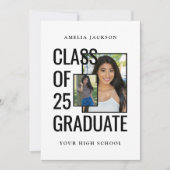 Schwarz-Weiß 2 Fotos Klasse von 25 Grad Open House Einladung (Vorderseite)