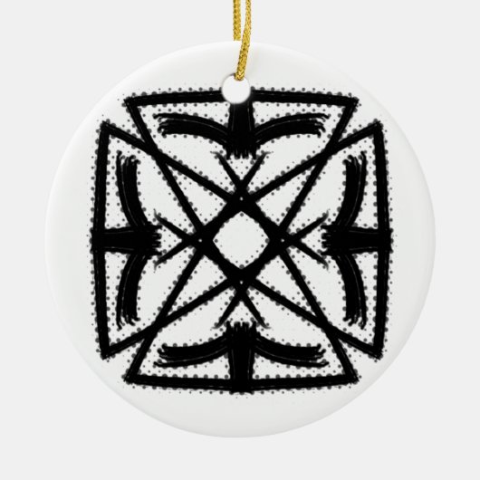Schwarz-Weiß #2 "The Phoenix" Keramik Ornament (Vorne)