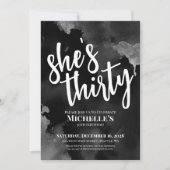 Schwarz-weiß 30. Geburtstag Einladung (Vorderseite)