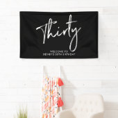 Schwarz & Weiß 30. Geburtstag Party Begrüßungsbann Banner (Insitu)