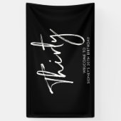 Schwarz & Weiß 30. Geburtstag Party Begrüßungsbann Banner (Vertikal)