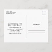 Schwarz-weiß 3 Foto Hochzeit Datum speichern Ankündigungspostkarte (Rückseite)