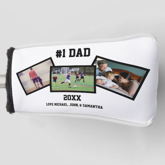 Schwarz-weiß 3 Foto Vatertag Golf Headcover (Vorderseite)