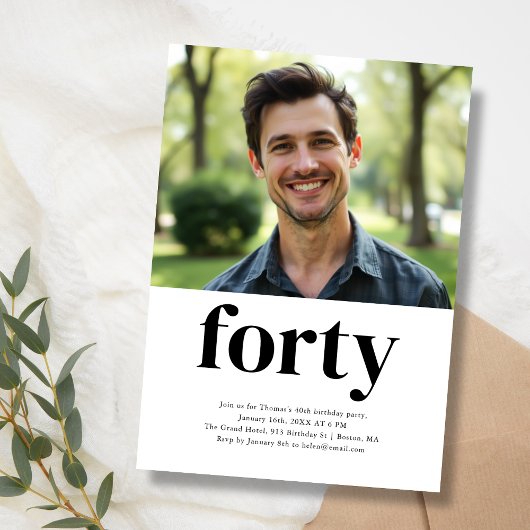 Schwarz & Weiß 40. Geburtstag Einladung