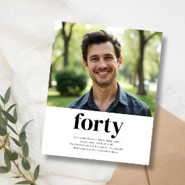 Schwarz & Weiß 40. Geburtstag Einladung