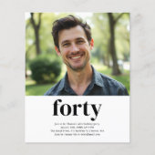 Schwarz & Weiß 40. Geburtstag Einladung (Vorderseite)