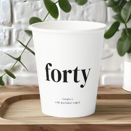 Schwarz & Weiß 40. Geburtstag Pappbecher