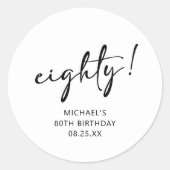 Schwarz & Weiß 40. Geburtstag Runder Aufkleber (Vorderseite)