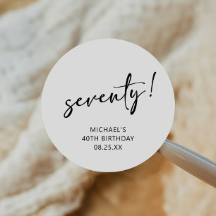 Schwarz & Weiß 40. Geburtstag Runder Aufkleber