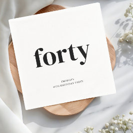 Schwarz & Weiß 40. Geburtstag Serviette