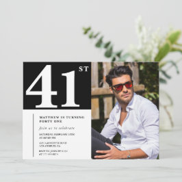 Schwarz/Weiß 41. Geburtstag Einladungen Foto