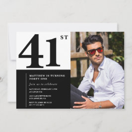 Schwarz-Weiß 41. Geburtstag Einladungen Foto
