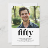 Schwarz & Weiß 50. Geburtstag Einladung (Vorderseite)