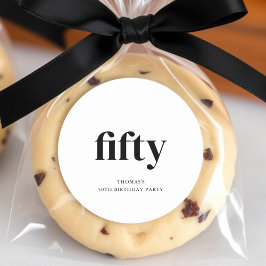 Schwarz & Weiß 50. Geburtstag Runder Aufkleber