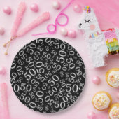 Schwarz/Weiß 50. Geburtstag Zahlenmuster Pappteller (Party)