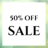 Schwarz-Weiß-50 % weniger Verkauf Fensteraufkleber (Blatt 3)