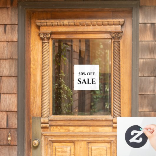 Schwarz-Weiß-50 % weniger Verkauf Fensteraufkleber (Haustür)