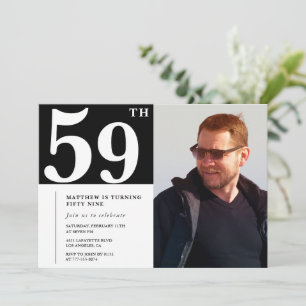 Schwarz/Weiß 59. Geburtstag Einladungen Foto