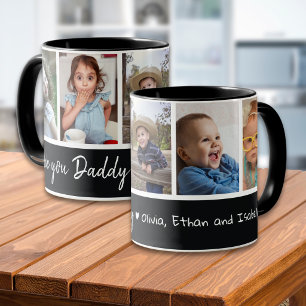Schwarz-Weiß-5-Foto-Collage Lieber Daddy Tasse