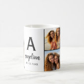 Schwarz-weiß - 5 FotoCollage - Mod Monogramm Kaffeetasse (Mittel)