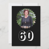 Schwarz/Weiß 60. Geburtstag Niedlicher Vogel Dinne Einladung (Rückseite)