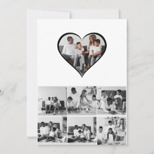 Schwarz-Weiß-7-Foto-Collage Feiertagskarte