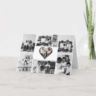 Schwarz-Weiß-7-Foto-Collage Karte