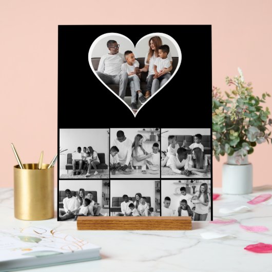 Schwarz-Weiß-7-FotoCollage Acrylschild (Hochzeit)