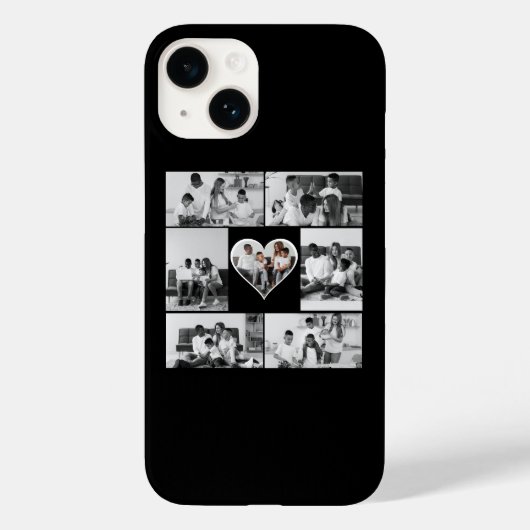 Schwarz-Weiß-7-FotoCollage Case-Mate iPhone Hülle (Rückseite)