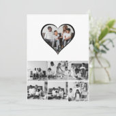 Schwarz-Weiß-7-FotoCollage Dankeskarte (Stehend Vorderseite)