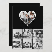 Schwarz-Weiß-7-FotoCollage Feiertagskarte (Vorne/Hinten)