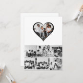 Schwarz-Weiß-7-FotoCollage Karte (Vorderseite/Rückseite Beispiel)