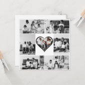 Schwarz-Weiß-7-FotoCollage Karte (Vorderseite/Rückseite Beispiel)