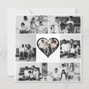 Schwarz-Weiß-7-FotoCollage Karte