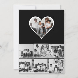 Schwarz-Weiß-7-FotoCollage Karte