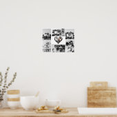 Schwarz-Weiß-7-FotoCollage Poster (Küche)