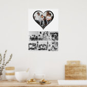 Schwarz-Weiß-7-FotoCollage Poster (Küche)