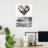 Schwarz-Weiß-7-FotoCollage Poster (Heimbüro)