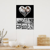 Schwarz-Weiß-7-FotoCollage Poster (Küche)