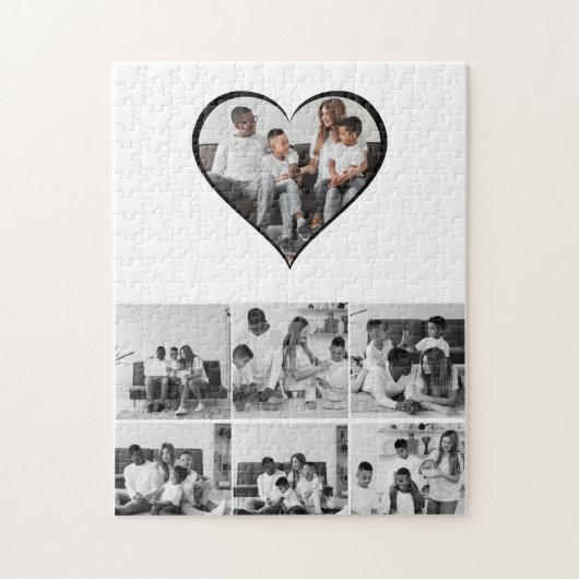 Schwarz-Weiß-7-FotoCollage Puzzle (Vertikal)