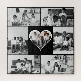 Schwarz-Weiß-7-FotoCollage Puzzle