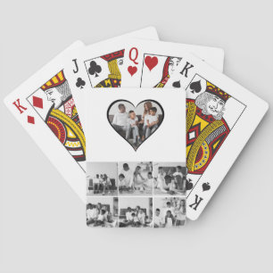 Schwarz-Weiß-7-FotoCollage Spielkarten